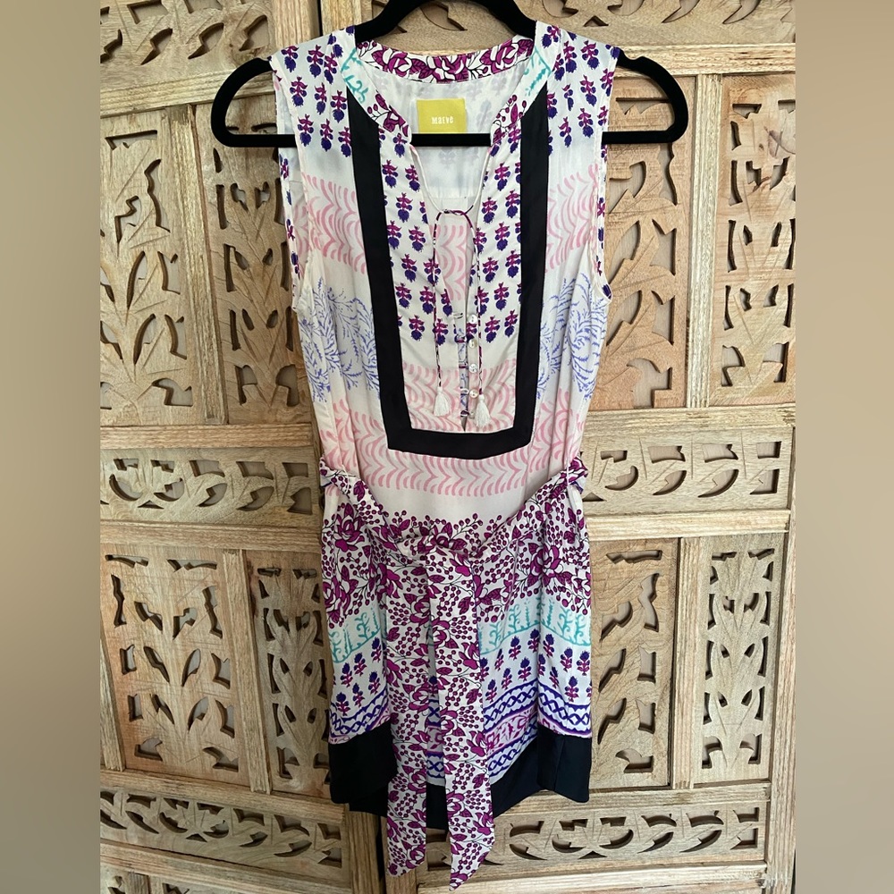 Silk tunic/top.  Boho flair.  Perfect for summer.